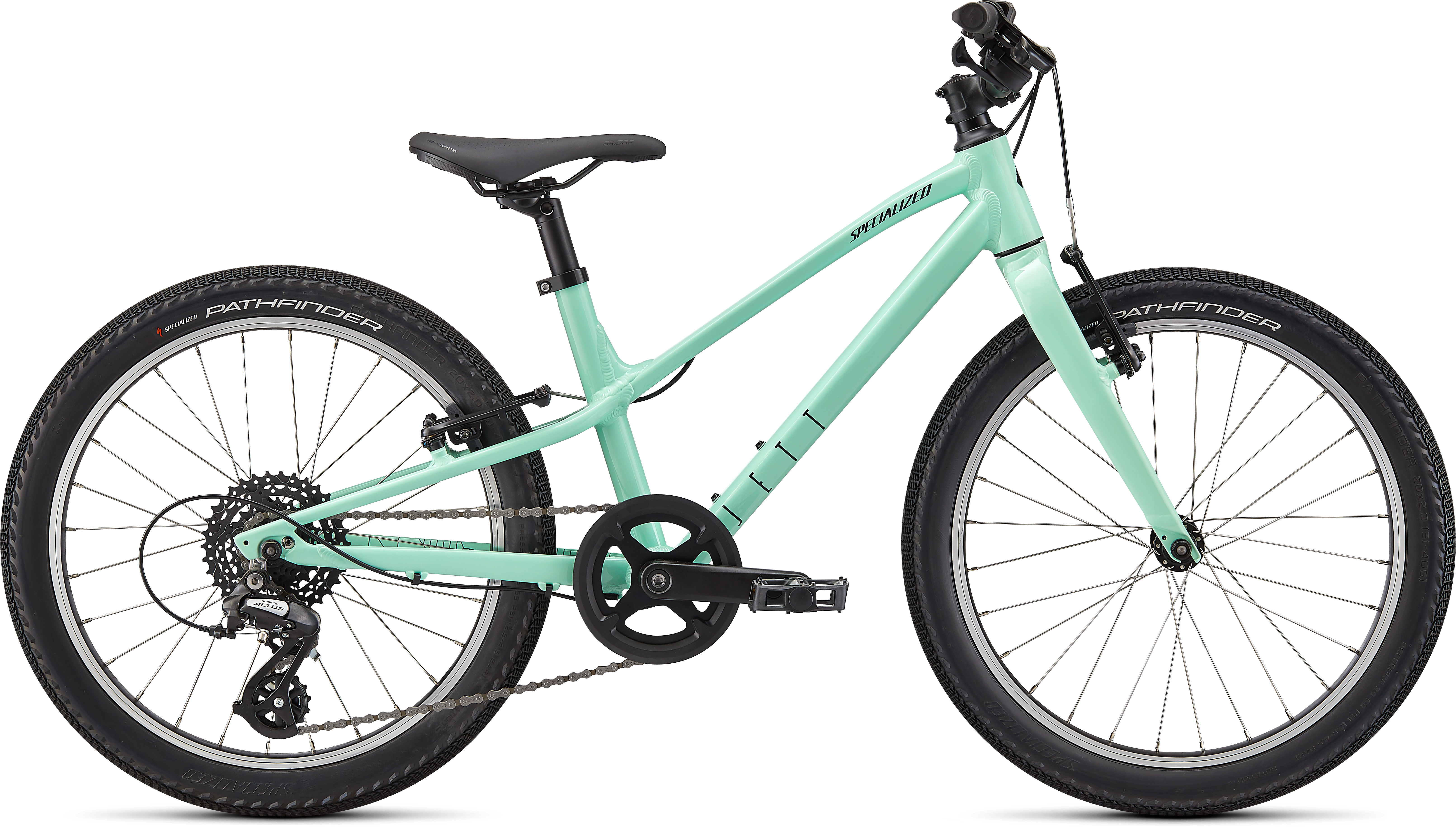 Specialized Jett 20 Multispeed Frontansicht in der Farbe Gloss Oasis/ Forest Green