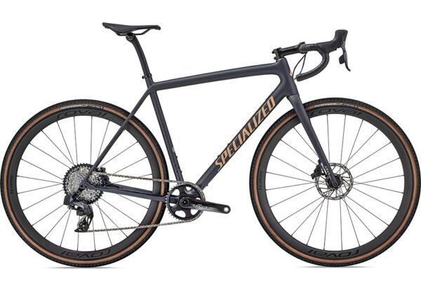 Specialized Crux Pro 2022 Frontansicht in der Farbe Satin Dusty Blue / Ice Papaya