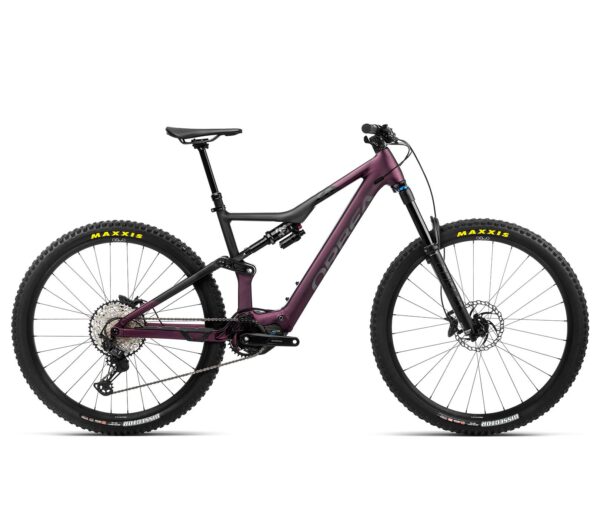 Orbea Rise H10 2023 Frontansicht in der Farbe Metallic Mulberry / Black